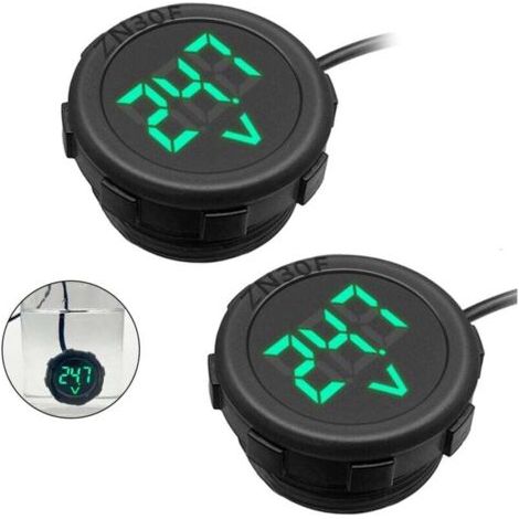 BUNTHAUS PA Voltmètre numérique à affichage LED DC 4V-100V pour automobile, testeur de tension de batterie, adapté aux motos, bateaux, camions, camping-cars et navires (vert). (1/4)