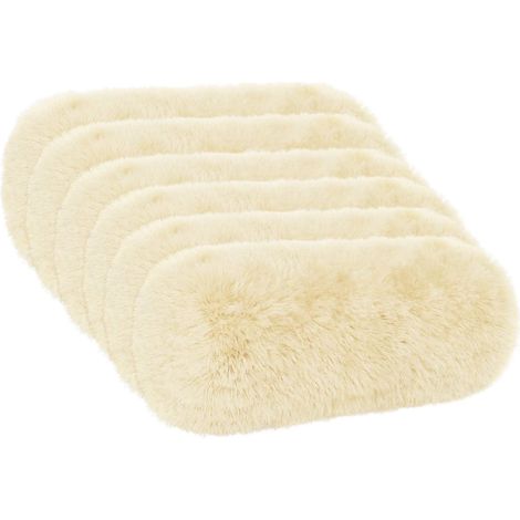 Housse de coussin 6 pcs HEERLEN Crème Ø 15 x 40 cm Fleece PV vidaXL