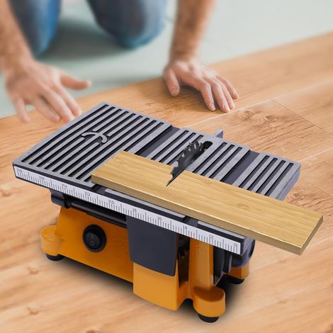 Mini Tischkreissäge 90W mit 3 Sägeblättern, Gehrungsführung & Schutzabdeckung, 4500 U/min, für Holz, Stein & Metall, ideal für Heimwerker & Werkstatt