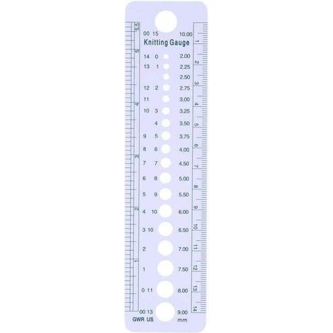 Geometrisches Musterlineal, Kreis, Stricknadellehre, Kunststofflineal, 2 bis 10 mm, Nähzubehör, US-, UK- und kanadische Größen (1/4)