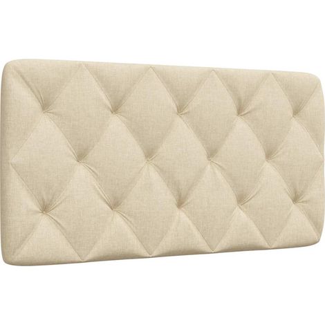 vidaXL Cabecero de cama acolchado tela crema 100 cm (1/5)