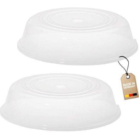 Couvercles d'Assiettes pour Micro-ondes, 2 pièces, Diamètre : 25 cm, Plastique, Transparent, 224522E3 (1/5)