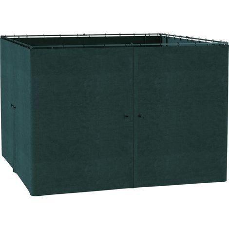 parois latérales pour pavillon de jardin tonnelle rigide 300 x 300 cm protéger de la pluie vent soleil gris