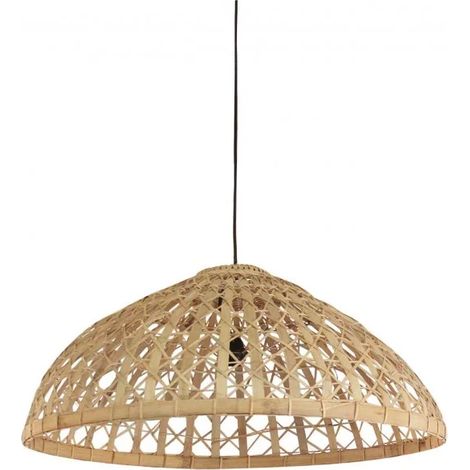 Suspension ronde en bambou style bord de mer D. 80 cm - TULUM (1/4)