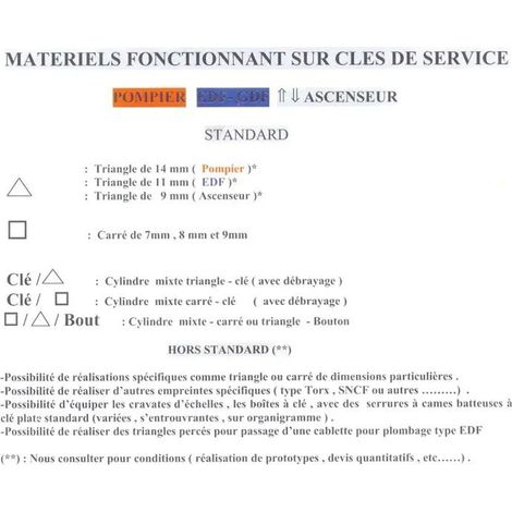 Cylindre européen à bouton et triangle de 14mm dépassant laiton COUILLET 561.14