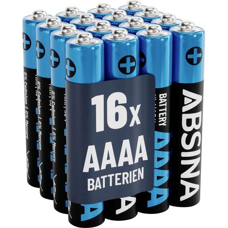 Absina Pile LR61 (AAAA) LR61 (AAAA) alcaline(s) 1.5 V 500 16 pc(s)