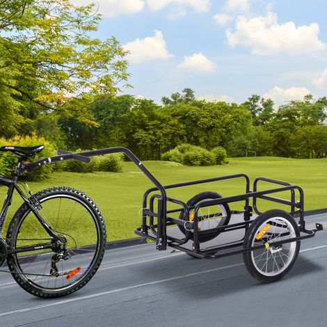 Remolque plegable para bicicleta, remolque de carga con enganche, acoplador y reflectores, carrito de transporte con capacidad de carga de hasta 40 kg, remolque de transporte para camping, compras, mu