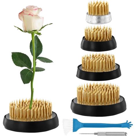 Bloemenigel - Base Para Arreglos Florales En Acero Inoxidable Con Alambres De Cobre - 4 Unidades - 23x34x46x50 mm (1/5)
