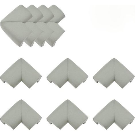 Set di 10 protezioni per bordi e angoli di mobili in vetro a forma di U, grigie, 6x6x3,5 cm. (1/5)