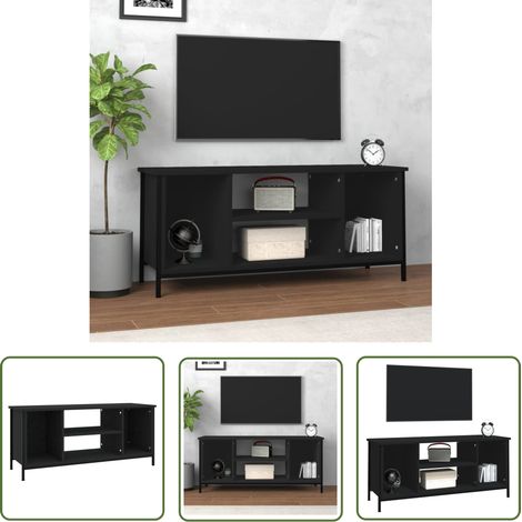 The Living Store Meuble TV noir 102x35x45 cm bois d'ingénierie - Meubles Tv - Meuble Tv - Support Tv - Unité Tv - Meuble Salle Séjour (1/5)