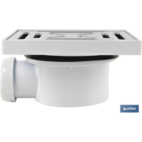 Válvula Sifónica Sumidero 146x146 mm Con Salida Ø32-40 Y Tapa Acero INOX. (1/5)