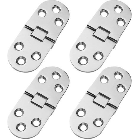 Charnières, lot de 4 avec clous, goupille de fixation, charnière de porte, charnière de meuble, acier inoxydable, charnières de porte intérieure, charnières de meubles, charnière pliante (1/5)