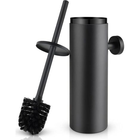 Toilet Brush Holder, Black Stainless Steel 304 Wall Mounted Toilet Brush, Waterproof, Easy to Clean, for Bathroom and Toilet, with Antibacterial Brush Holder
