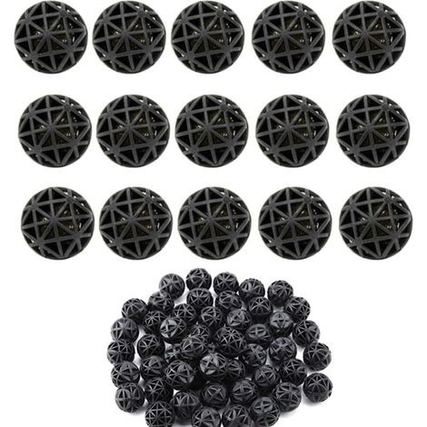 Filtration D'aquarium Boules Bio,100 Pièces Bio Boules Bio-Balls pour Filtration Nettoyage Boules de Filtration Bio Filtres Biologiques Balles pour Etang Aquarium Fontaine Cascade,16MM (1/5)