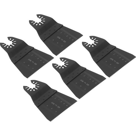 Lot de 5 lames multitool oscillantes 65mm polyvalentes, changement rapide, scie à bois, plastique et fibre de verre (1/5)