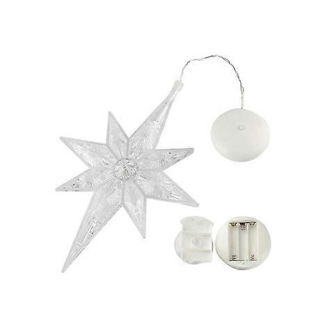 8 LEDs, batteriebetriebene Lichterkette mit Schneeflockenmotiv aus Kupferdraht, Hängelampe (warmweiß)