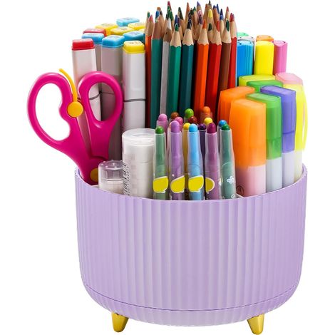 Organizzatore da scrivania girevole, portapenne da scrivania multifunzione, organizzatore da scrivania girevole con fessura