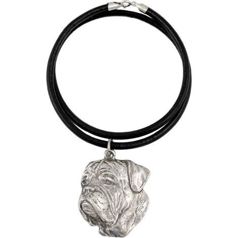 Dogo de Burdeos, Mastín Francés II - collar para perros, colgante bañado en plata para amantes de los perros, joyería única de Art-Dog (1/5)