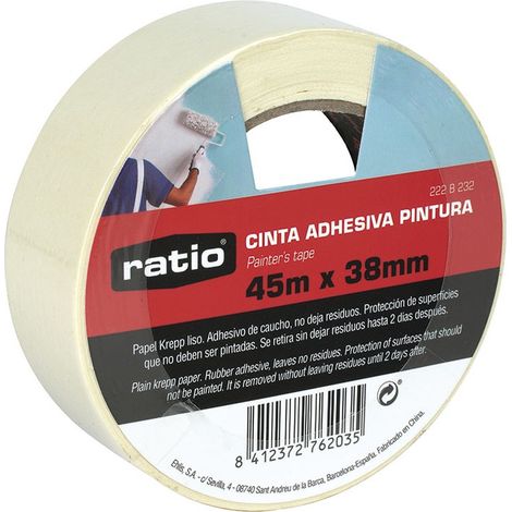 CINTA ADHESIVA KREPP LISO 38MMX45M - EHLIS