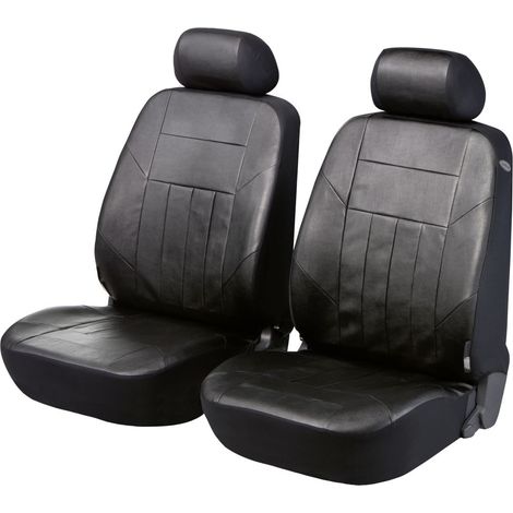 Walser Autositzbezug Kunstleder Soft Nappa schwarz für zwei Vordersitze 6-teilig Sitzbezug (1/3)