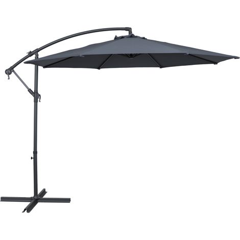 TrendLine Sonnenschirm anthrazit Ø 300 cm inkl. Kreuzständer Ampelschirme (1/3)