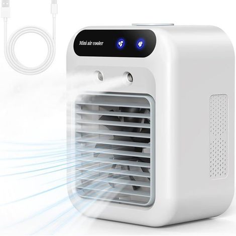 Condizionatore d'aria portatile - Silenzioso - 500 ml - 2 velocità - Ricaricabile tramite USB - Multicolore (1/5)