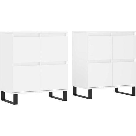 Maison Exclusive - Credenze 2 pz Bianche in Legno Multistrato (1/5)
