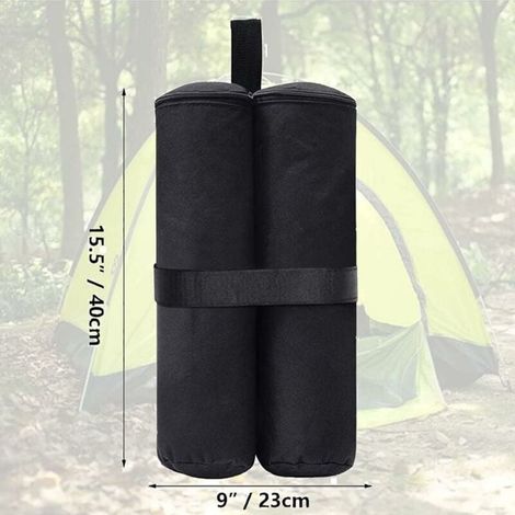 Ulisem Bolsas de peso para cenador, paquete de 4 bolsas de peso para toldo, tienda de campaña, bolsas de peso para arena, pies pesados instantáneos para exteriores, color negro (estilo cremallera, neg (1/2)