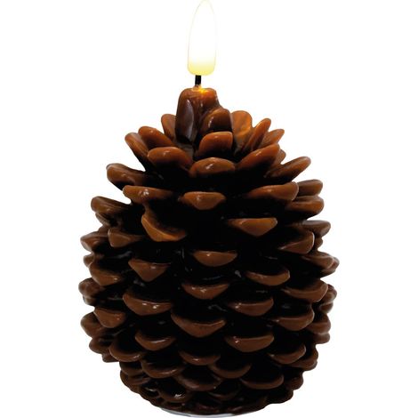 Bougie décorative LED ananas en cire 80 mm