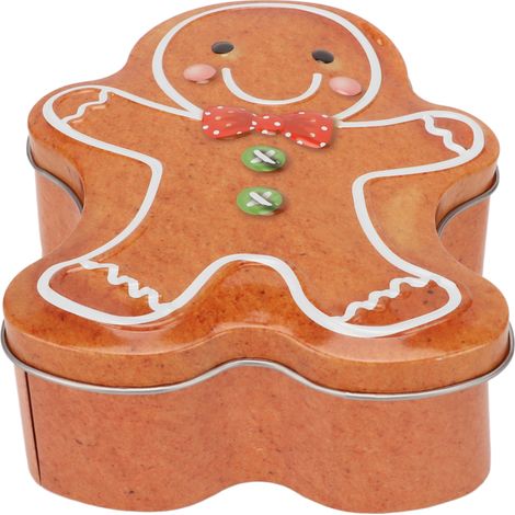 Boîte à bonbons en métal en forme humaine, finement travaillée bocal à bonbons de Noël en métal, magnifiquement réalisé. (1/5)