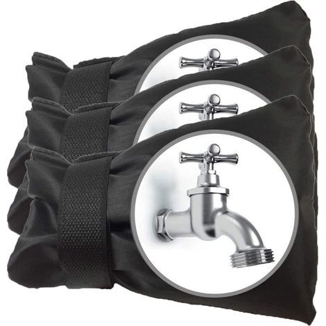 3pcs noir Cache Robinet Exterieur Couvre-Robinet pour Hiver Antigel Étanche Couverture de Protection de Robinet de Jardin Extérieur Grande Taille (1/5)