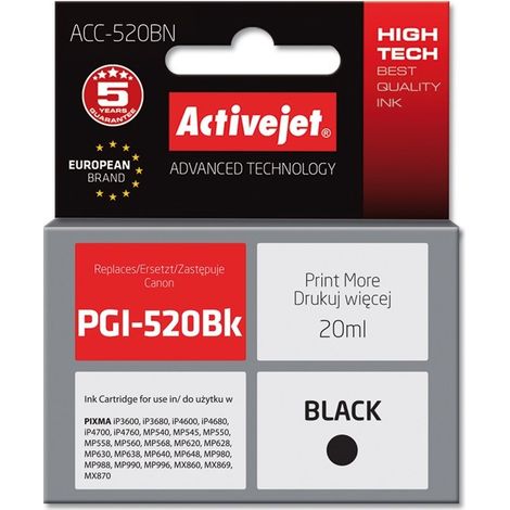 Cartouche d'encre Activejet ACC-520BN (remplace Canon PGI-520BK Supreme 20 ml noir) (1/2)