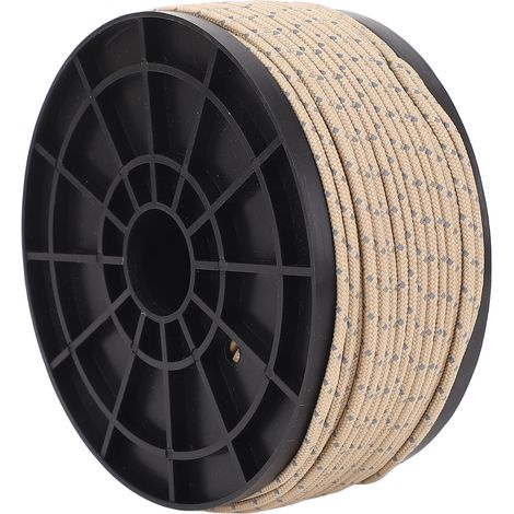 Corde parachute réfléchissante 50m PP 2.5mm fine antiven t porteuse tente camping randonnée kaki (1/5)
