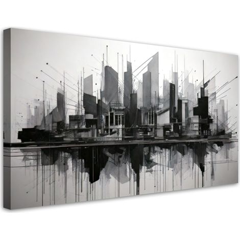 Wandbild Stadt Abstraktion Minimalismus Architektur 80x40 cm (1/5)