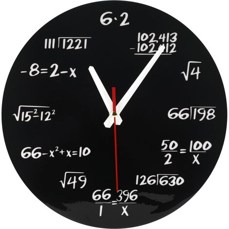Fórmulas matemáticas quiz reloj reloj en blanco y negro matemáticas (1/5)