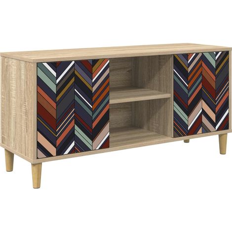 Meuble TV OMMEN 102 x 33 x 50 cm Sonoma Bois d'ingénierie vidaXL (1/5)