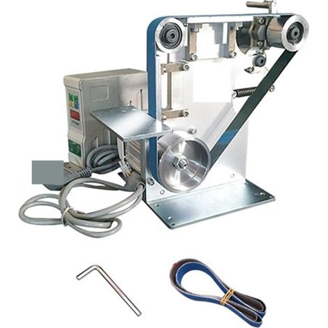 Machine à polir les bijoux Machine à bande sans brosse ponceuse à bande électrique meuleuse polisseuse affûteuse polissage rectifieuse 762x25mm Angle fixe ouvert Nettoyant pour polisseuse de surface ( (1/5)