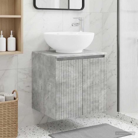 Vanidad con Lavabo de Pared Gris Hormigón 49,5 x 44,5 x 65 cm