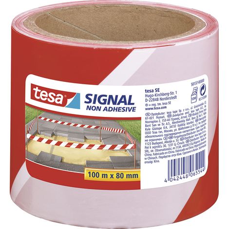 tesa Modello Nastro Segnaletico Rosso e Bianco 80 mm