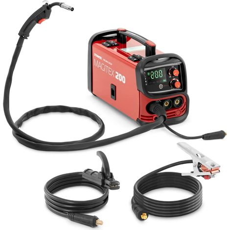 Saldatrice professionale MIG MAG 200 con ciclo di lavoro 60% TIG LIFTARC MMA flusso rosso acciaio al carbonio 140009678