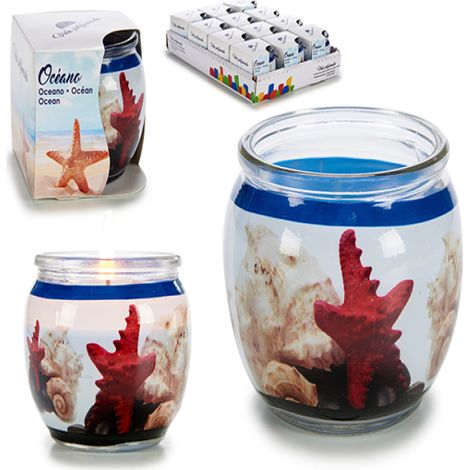Juego de 12 velas aromáticas en frasco de vidrio - Marítimo