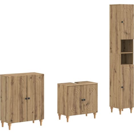 Maison Exclusive - Set di armadietti da bagno in 3 pezzi ALKMAAR (1/5)