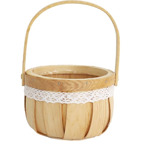 Blumenkorb aus Holz mit Kunststoffauskleidung – Größe 20 x 15 x 13 cm, hellbraune Farbe, Gewicht 420 g (1/5)