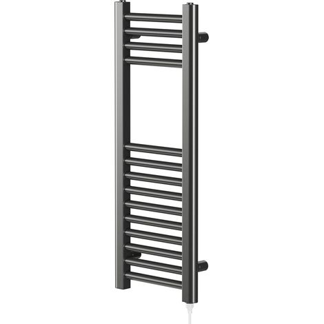 Colore Gunmetal Grey 800mm x 300mm Straight Electric Heated Towel Rail (1/5)