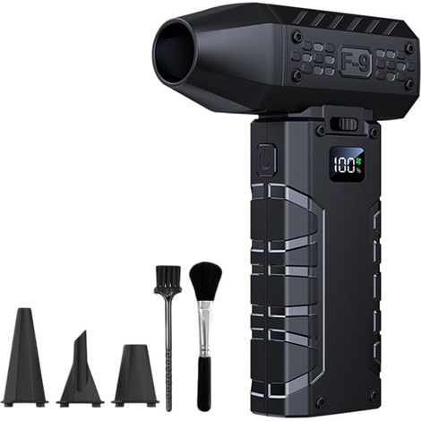 3000mAh Souffleur Air Comprimé, 130 000Tr/min,noir,Staubgebläse,Vitesse Variable en Continu, Souffleur Sans fil Rechargeable Avec Éclairage Led et Écran Hd