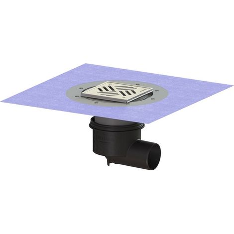 -Boden-/Deckenablauf Ecoguss DN 70, seitl., Variofix, Schlitzrost (1/2)