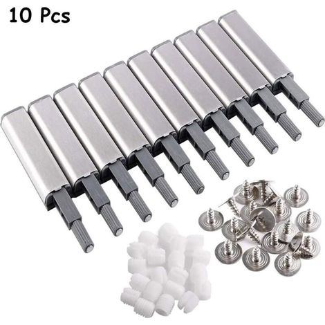 Door Damper, 10pcs Push-to-Open Latch Damper Buffer, Push-to-Open System Damper Buffer for Cabinet Door Drawer Latch with Magnetic Tip for Door, Cabinet, Drawer (1/5)