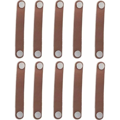 10pcs 128mm Retro Leather Drawer Door Handles / Knobs / Handles / For Wardrobe Closet Briefcase Suitcase Wine Cabinet Wooden Box Gift Box Shoe Box Furniture Hardware (Yellow) (1/5)