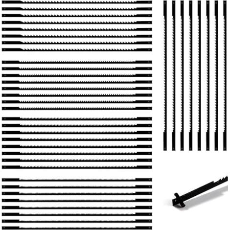 40 Pièces Lames de Scie à Chantourner, 10/15/18/20/24 dents Accessoires de Scie a Chantourner Acier, Lames de Scie en Acier Carbone pour Bois, Plastique, Mousse, Métaux mous