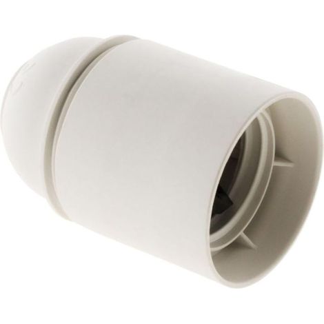 Douille E27 Thermoplastique Lisse Blanc [Classe énergétique A] (1/5)